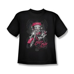 Betty Boop - Big Boys Biker Babe T-Shirt In Black