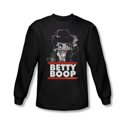 Betty Boop - Mens Bling Bling Boop Long Sleeve Shirt In Black