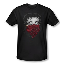 Betty Boop - Mens Bandana & Roses T-Shirt In Black