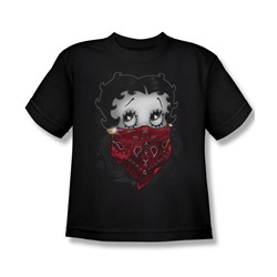 Betty Boop - Big Boys Bandana & Roses T-Shirt In Black