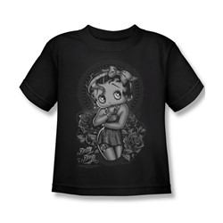 Betty Boop - Little Boys Fashion Roses T-Shirt In Black