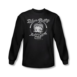 Betty Boop - Mens Chromed Logo Long Sleeve Shirt In Black