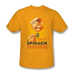 Popeye - Mens Spinach Retro T-Shirt In Gold
