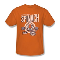 Popeye - Mens Eat Your Spinach T-Shirt In Orange