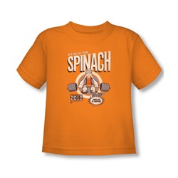 Popeye - Toddler Eat Your Spinach T-Shirt In Orange
