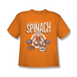 Popeye - Big Boys Eat Your Spinach T-Shirt In Orange