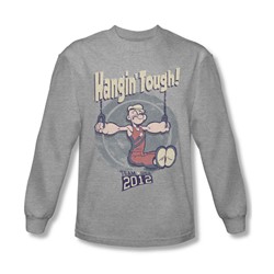 Popeye - Mens Hangin Tough Long Sleeve Shirt In Heather