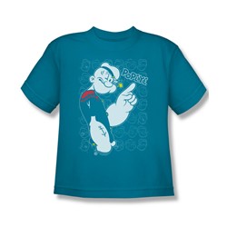 Popeye - Big Boys Get To The Point T-Shirt In Turquoise