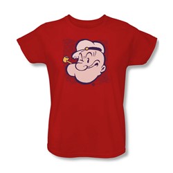 Popeye - Womens Head T-Shirt In Red