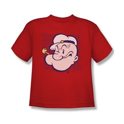 Popeye - Big Boys Head T-Shirt In Red
