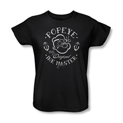 Popeye - Womens Ink Master T-Shirt In Black