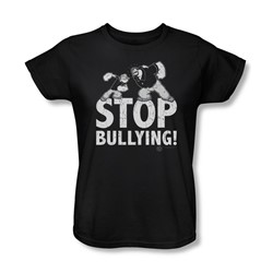 Popeye - Womens Stop Bullying T-Shirt In Black