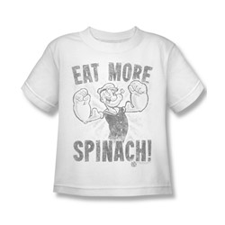 Popeye - Little Boys Eat More Spinach T-Shirt In White