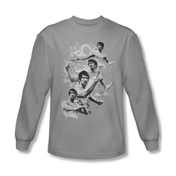 Bruce Lee - Mens In Motion Long Sleeve Shirt In Silver