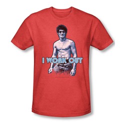 Bruce Lee - Mens Lee Works Out T-Shirt In Red