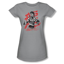 Bruce Lee - Womens Ink Splatter T-Shirt In Silver