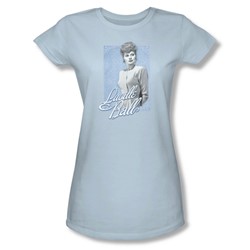 I Love Lucy - Womens Blue Lace T-Shirt In Light Blue