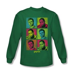 Psych - Mens Squared Long Sleeve Shirt In Kelly Green
