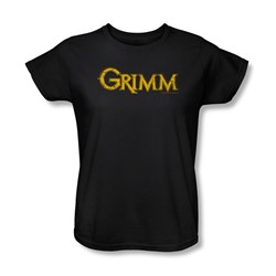 Grimm - Womens Gold Logo T-Shirt In Black