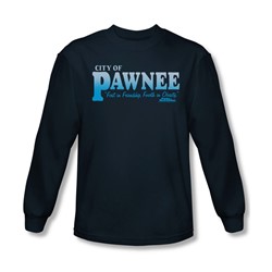 Parks & Recreation - Mens Pawnee Long Sleeve Shirt In Navy
