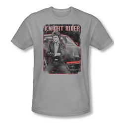 Knight Rider - Mens Knight And Kitt T-Shirt In Silver