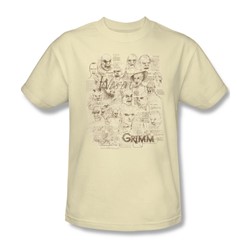 Grimm - Mens Wesen Sketches T-Shirt In Cream