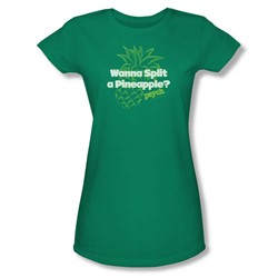 Psych - Womens Pineapple Split T-Shirt In Kelly Green