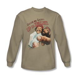 Up In Smoke - Mens Rolled Up Long Sleeve Shirt In Sand