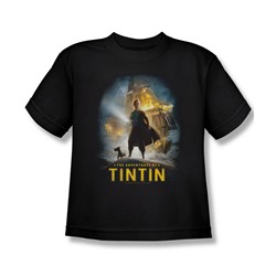 Tintin - Big Boys Poster T-Shirt In Black