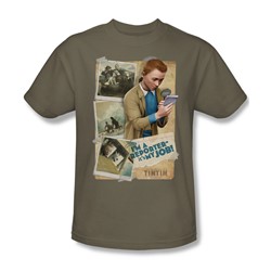 Tintin - Mens I'M A Reporter T-Shirt In Safari Green