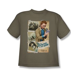 Tintin - Big Boys I'M A Reporter T-Shirt In Safari Green