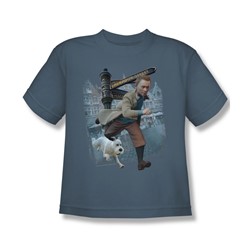 Tintin - Big Boys Labrador Street T-Shirt In Slate