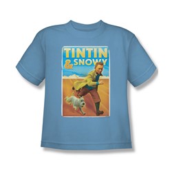 Tintin - Big Boys Tintin & Snowy T-Shirt In Carolina Blue
