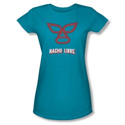 Nacho Libre - Womens Mask T-Shirt In Turquoise