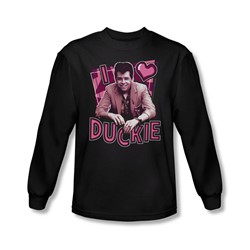 Pretty In Pink - Mens I Heart Duckie Long Sleeve Shirt In Black