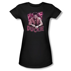 Pretty In Pink - Womens I Heart Duckie T-Shirt In Black