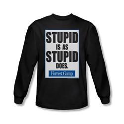 Forrest Gump - Mens Stupid Is Long Sleeve Shirt In Black