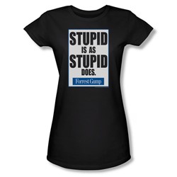 Forrest Gump - Womens Stupid Is T-Shirt In Black