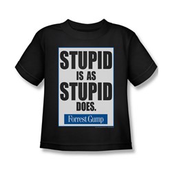 Forrest Gump - Little Boys Stupid Is T-Shirt In Black
