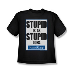 Forrest Gump - Big Boys Stupid Is T-Shirt In Black