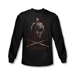 Gladiator - Mens Helmet Long Sleeve Shirt In Black
