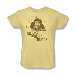 Grease - Womens Brusha Brusha Brusha T-Shirt In Banana