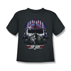 Top Gun - Little Boys Maverick Helmet T-Shirt In Charcoal