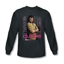 Pretty In Pink - Mens Just Duckie Long Sleeve Shirt In Charcoal