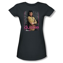 Pretty In Pink - Womens Just Duckie T-Shirt In Charcoal