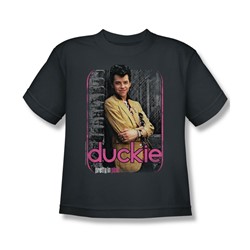 Pretty In Pink - Big Boys Just Duckie T-Shirt In Charcoal