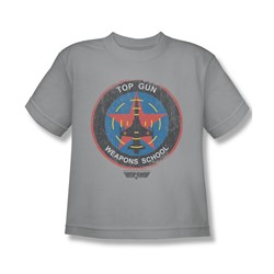 Top Gun - Big Boys Flight School Logo T-Shirt In Silver