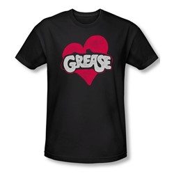 Grease - Mens Heart T-Shirt In Black