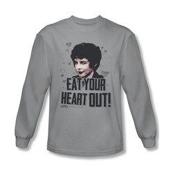 Grease - Mens Eat Your Heart Out Long Sleeve Shirt In Silver