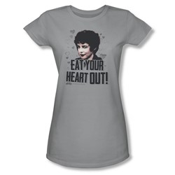 Grease - Womens Eat Your Heart Out T-Shirt In Silver